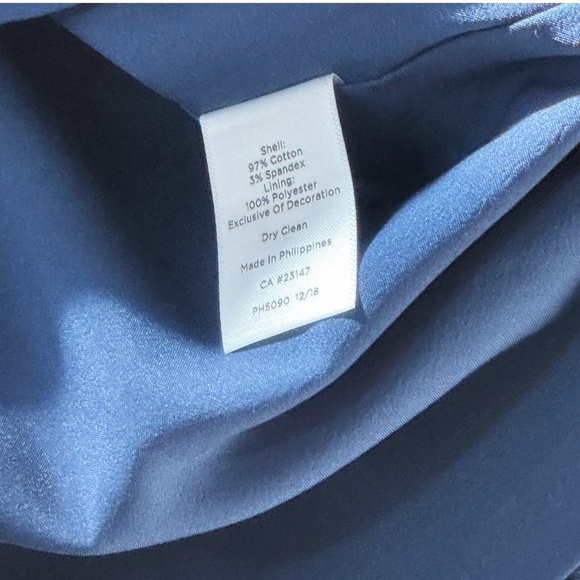 Talbots Shift Dress Sleeveless Navy White Fruit Motif Zip Back Textured Cotton - Picture 16 of 16